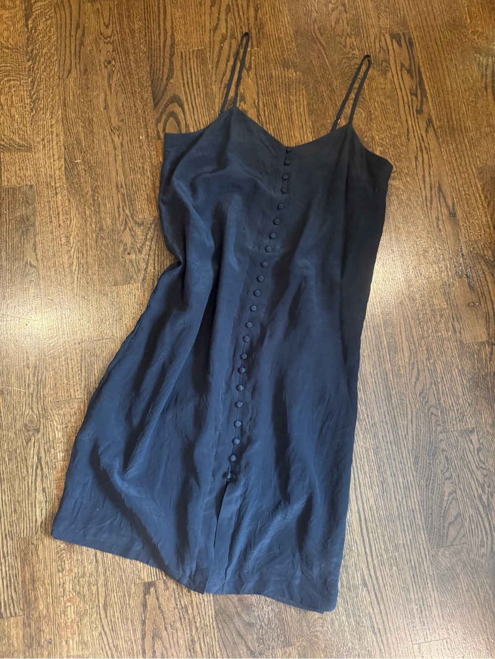 Madewell Black Button-Front Slip Dress - Picture 2 of 4